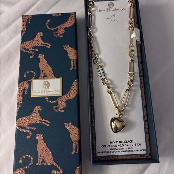 House of Harlow 1960 Gold Heart Necklace - Picture 2 of 5